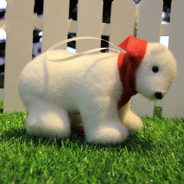 5 PCS Christmas White Bubble Bear Pendant Scene Decoration, Random Style Delivery - Image 3