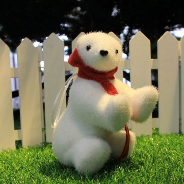 5 PCS Christmas White Bubble Bear Pendant Scene Decoration, Random Style Delivery - Image 4