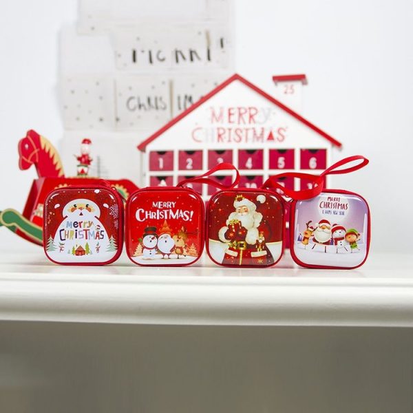 Cartoon Tinplate Square Christmas Purse Creative Kindergarten Christmas Children's Gif (E section) - Image 4