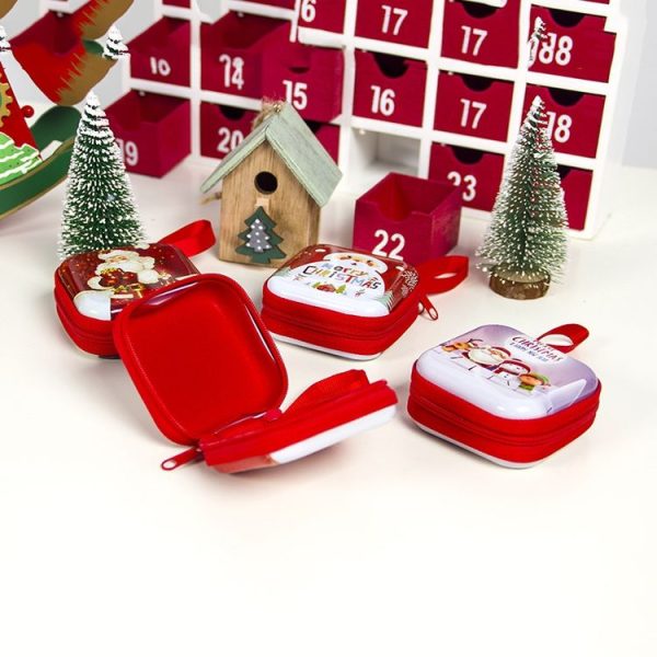 Cartoon Tinplate Square Christmas Purse Creative Kindergarten Christmas Children's Gif (E section) - Image 5