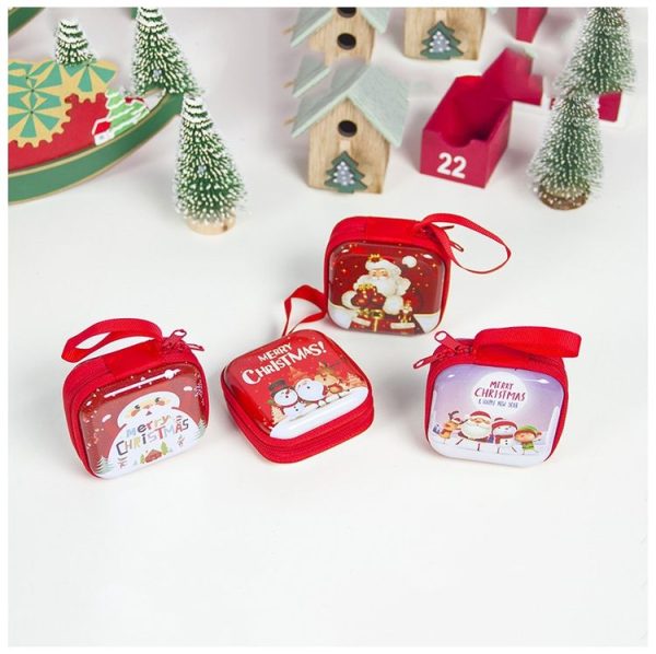 Cartoon Tinplate Square Christmas Purse Creative Kindergarten Christmas Children's Gif (E section) - Image 7