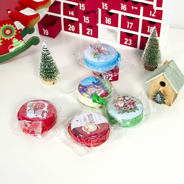 2 PCS Christmas Ornaments Cartoon Tinplate Santa Coin Purse Key Headphones Storage Bag (Red) - Image 5