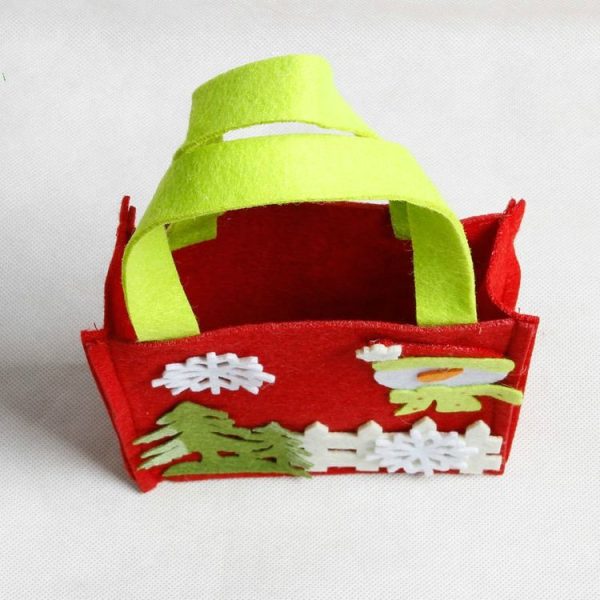 2 PCS Non-woven Applique Christmas Santa Claus Tote Bag Gift Bag Candy Storage Bag - Image 3