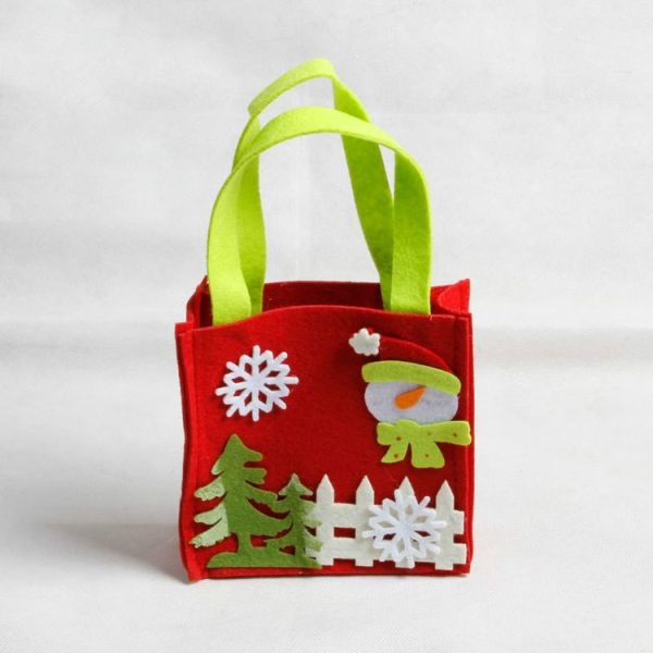 2 PCS Non-woven Applique Christmas Santa Claus Tote Bag Gift Bag Candy Storage Bag - Image 5