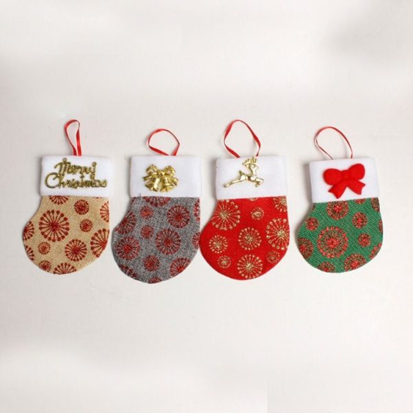 2 PCS Creative Christmas Stocking Knife and Fork Set Table Decoration (Green Socks + Bow Tie) - Image 3