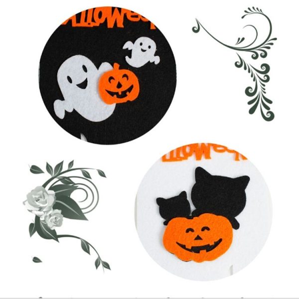 Bar KTV Shop Window Halloween Creative Pumpkin Witch White Ghost Door Hanging Decoration (Orange) - Image 5