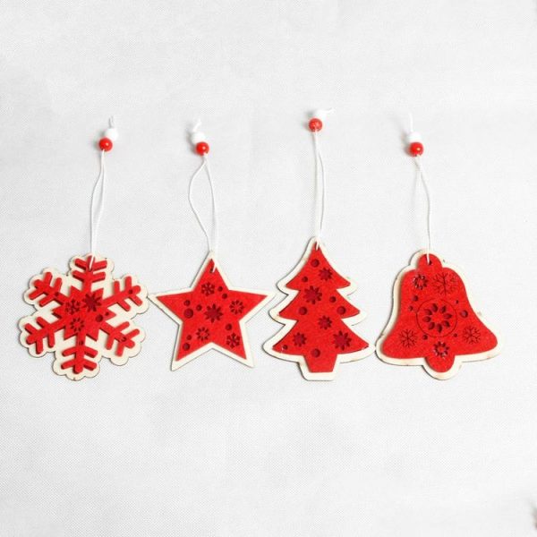 2 PCS Christmas Wooden Pendant Ornaments Christmas Snow Bell Creative Pendant (Bell) - Image 3