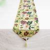 Retro Home Flower Butterfly Embroidery Cotton Linen Table Mat Coffee Table Mat Holiday Decoration (B Section)