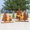 2 PCS Christmas Decoration Wood Christmas Tree Elk Splicing Ornaments Mini Christmas Small Ornaments, Specification: Large - Image 4