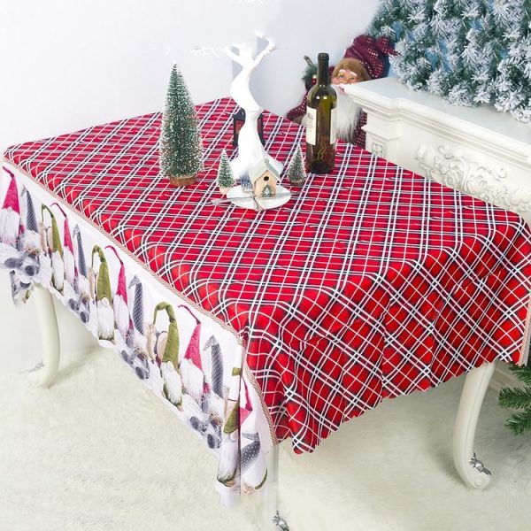 2 PCS Christmas Cartoon Printed Polyester Tablecloth Ornament, Size: 150x180cm (Stripe)