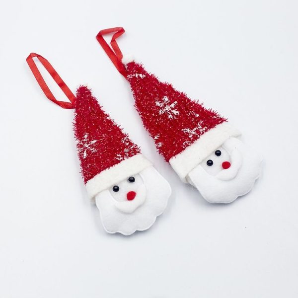 2 Pack Christmas Tree Santa Claus Fabric Decoration Pendant Christmas Creative Decorations - Image 3