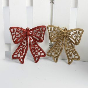 2 PCS Christmas Decoration Bowknot Christmas Tree Pendant Party Decoration