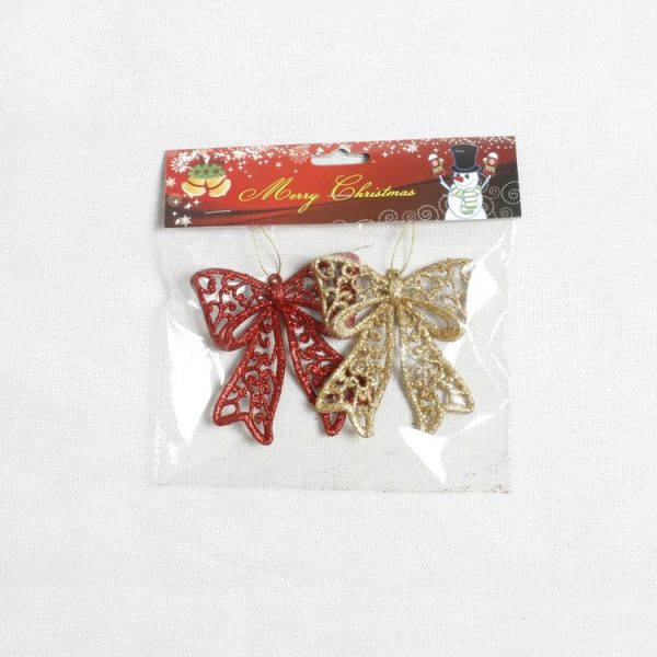 2 PCS Christmas Decoration Bowknot Christmas Tree Pendant Party Decoration - Image 4