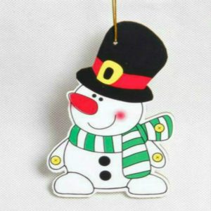 2 PCS Paper Cartoon Christmas Santa Claus Snowman Christmas Tree Pendant (Top Hat Snowman)
