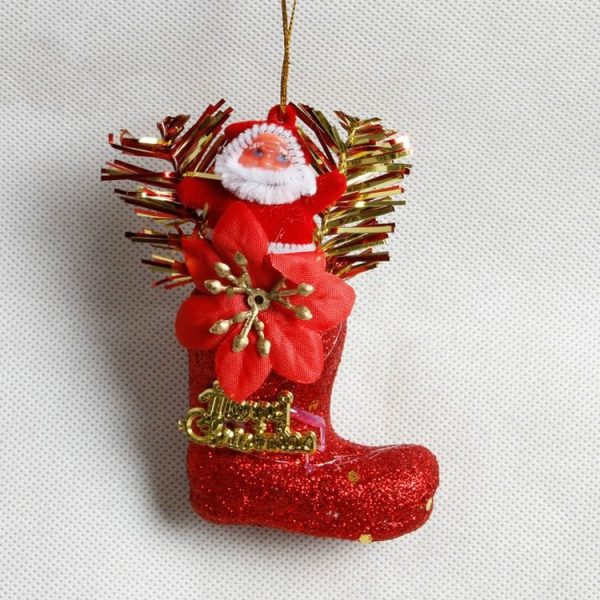 2 PCS Foam Gold Powder Boots Santa Claus Decoration Small Gift Bag Decoration Pendant, Random Color Delivery - Image 3