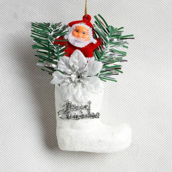 2 PCS Foam Gold Powder Boots Santa Claus Decoration Small Gift Bag Decoration Pendant, Random Color Delivery - Image 5