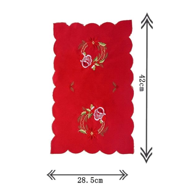 2 PCS Christmas Placemat Embroidery Table Knife and Fork Mat (Wick) - Image 3