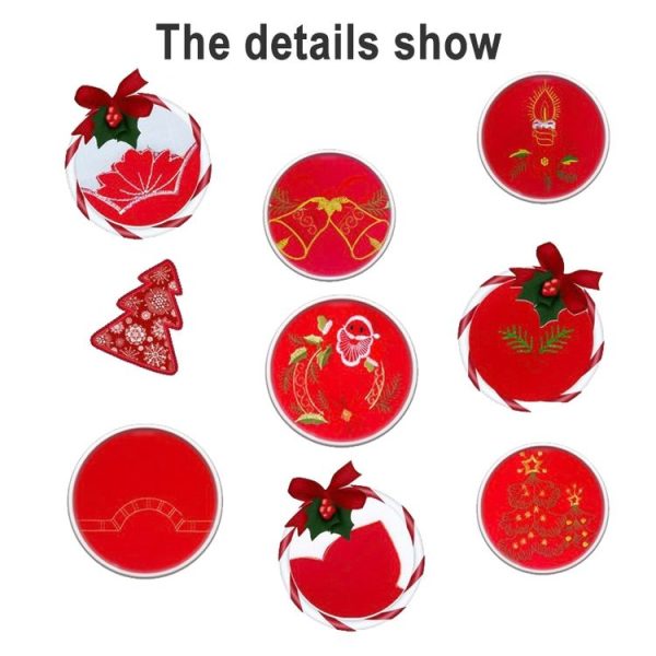 2 PCS Christmas Placemat Embroidery Table Knife and Fork Mat (Wick) - Image 4