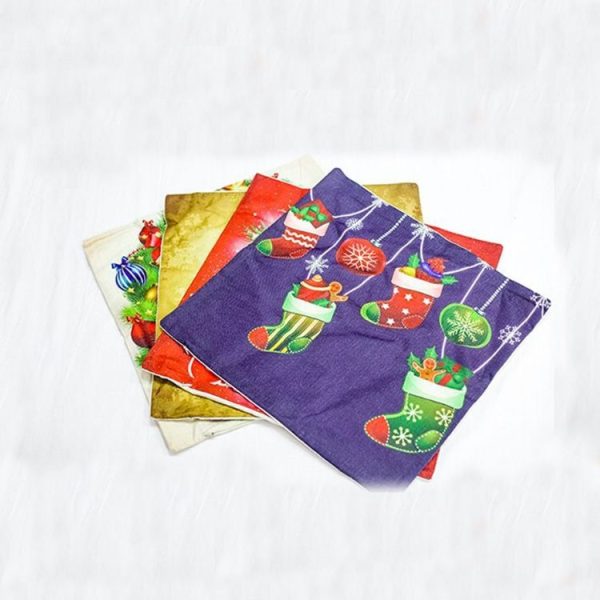2 PCS Christmas Office Bedroom Cartoon Fabric Print Pillowcase Without Pillow (Christmas Tree) - Image 4