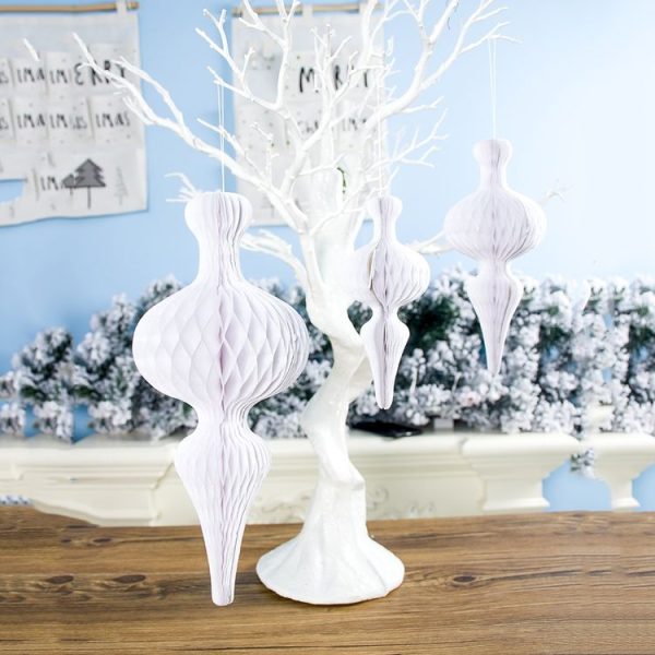 6 PCS Christmas Honeycomb Balls Lahua Paper Lantern Ornaments Wedding Birthday Party Decoration Props