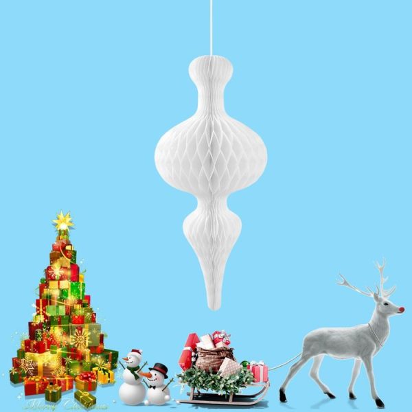 6 PCS Christmas Honeycomb Balls Lahua Paper Lantern Ornaments Wedding Birthday Party Decoration Props - Image 4