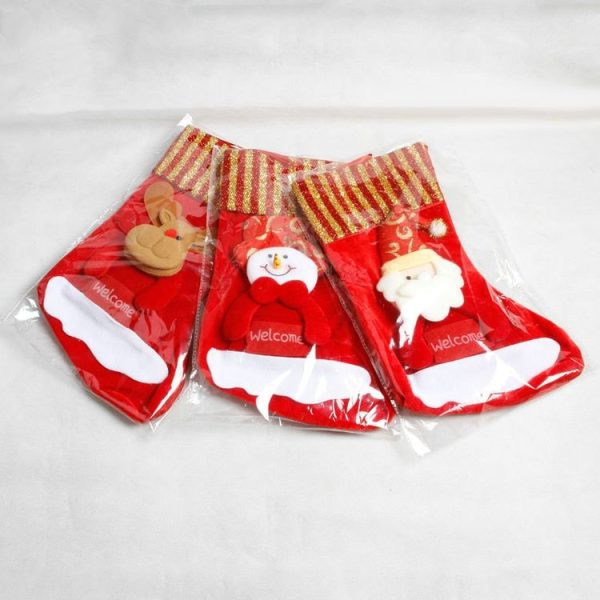 Christmas Sock Christmas Candy Bag Santa Gift Bag Christmas Pendant (Christmas Snowman) - Image 4