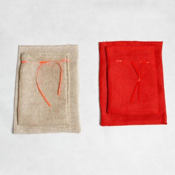 Christmas Linen Drawstring Candy Storage Pouch, Specification: Primary Color Small Size 20*13cm - Image 4