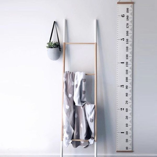 Wooden Wall Hanging Kids Growth Chart Height Measure Ruler Wall Sticker for Kids Room Home Decoration (Pink Wave) - Image 6