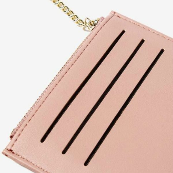 Fashion Stitching Multi-card Zipper Card Bag Multi-function Mini Wallet (Brown) - Image 6