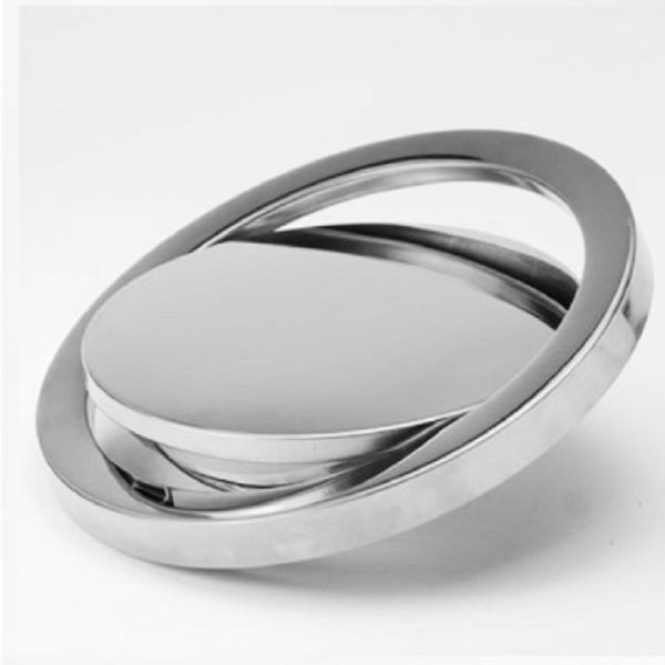 Embedded Type Stainless Steel Swing Cover Flip Kitchen Countertop Trash Can Lid Cap, Size: Round Drawing 20cm Diameter (Silver) - Image 7