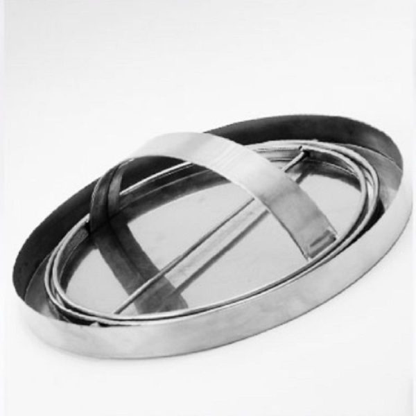 Embedded Type Stainless Steel Swing Cover Flip Kitchen Countertop Trash Can Lid Cap, Size: Round Drawing 20cm Diameter (Silver) - Image 8