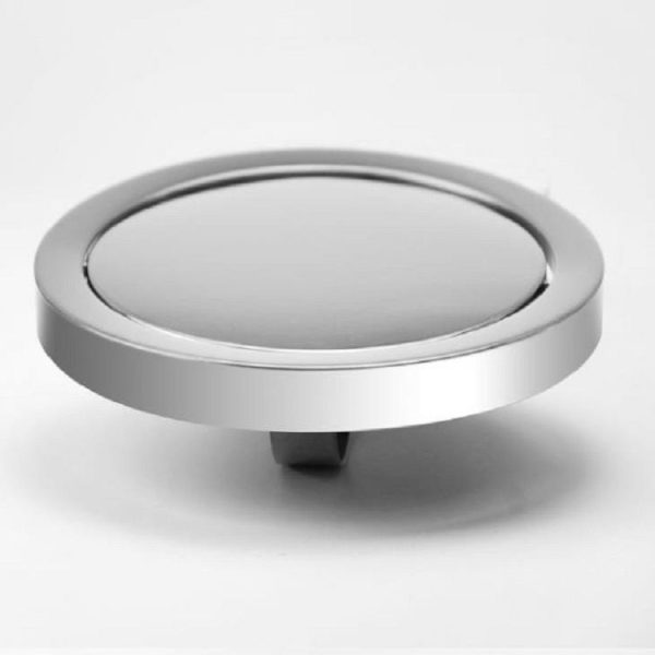 Embedded Type Stainless Steel Swing Cover Flip Kitchen Countertop Trash Can Lid Cap, Size: Round Mirror 24.5cm Diameter (Silver) - Image 2