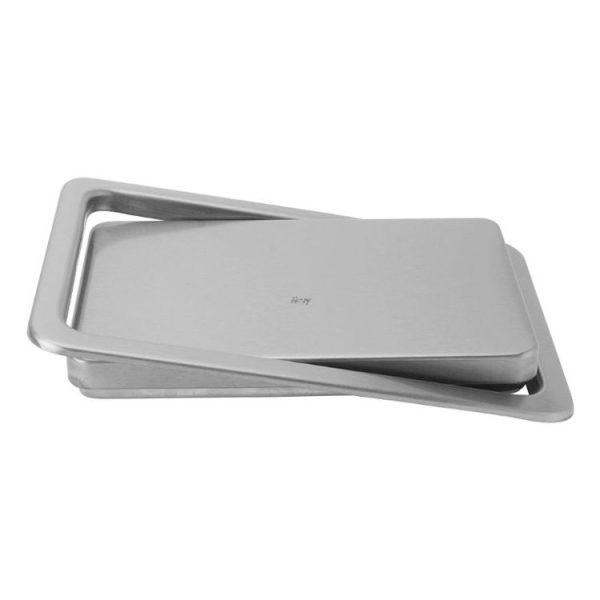 Embedded Type Stainless Steel Swing Cover Flip Kitchen Countertop Trash Can Lid Cap, Size: Round Mirror 24.5cm Diameter (Silver) - Image 5