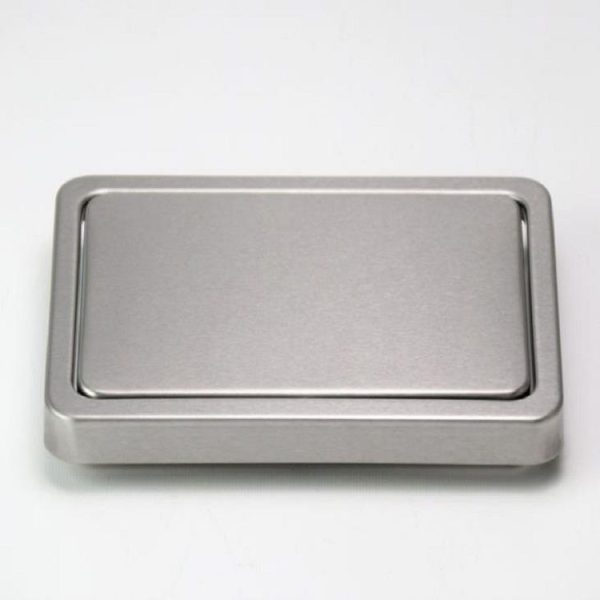Embedded Type Stainless Steel Swing Cover Flip Kitchen Countertop Trash Can Lid Cap, Size: Square 16.2x22.7cm (Silver)