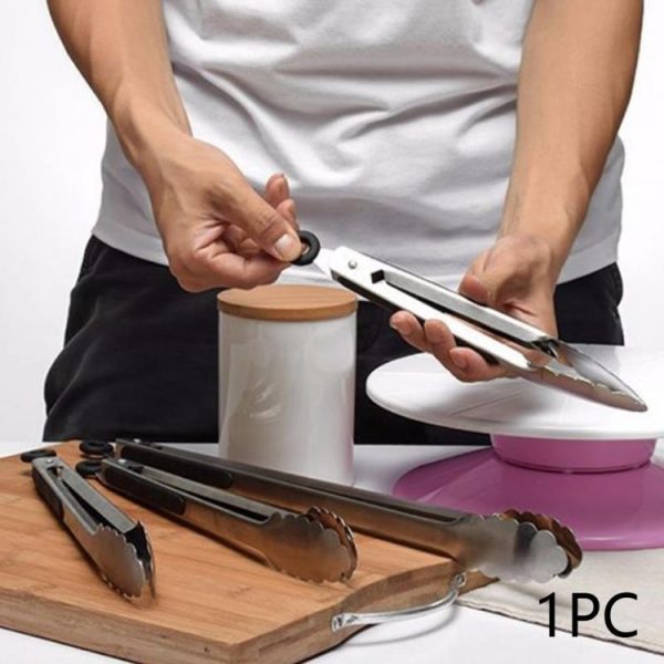 Stainless Steel Silicone Handle Kitchen Food Meat Barbecue Clip, Size: 9 inch - Image 5