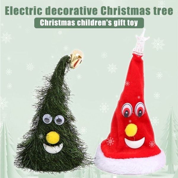 6 inch Electric Cap Christmas Swing Tree Hat Christmas Ornaments Props (Shake Cap with Music) - Image 4