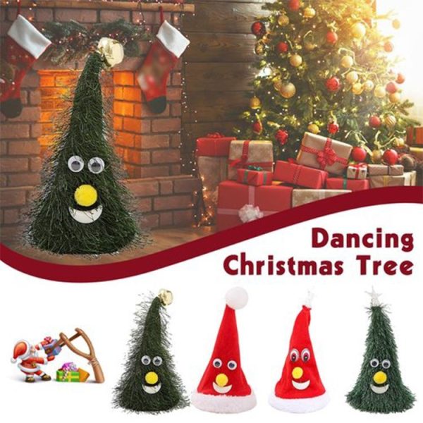 6 inch Electric Cap Christmas Swing Tree Hat Christmas Ornaments Props (Shake Cap with Music) - Image 5