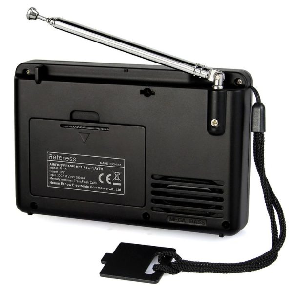 Retekess V-115 Full Band Radio FM AM Portable MP3 Player (Black) - Image 5