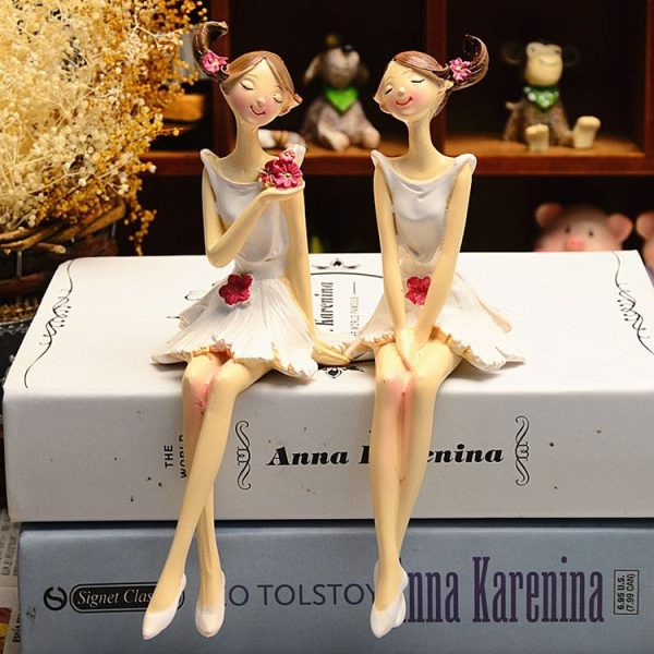2 PCS Resin Angel Statue Craft Wedding Gift Home Decor, Style: Sitting - Image 3