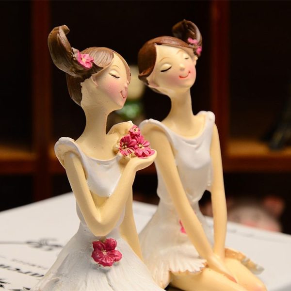 2 PCS Resin Angel Statue Craft Wedding Gift Home Decor, Style: Sitting - Image 4