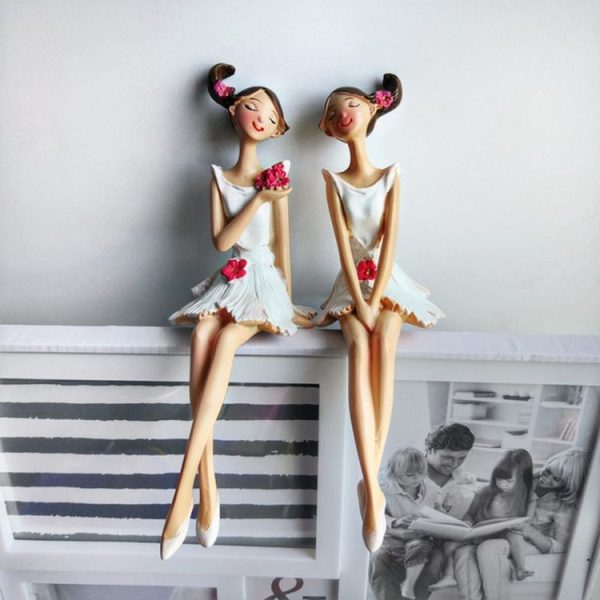 2 PCS Resin Angel Statue Craft Wedding Gift Home Decor, Style: Sitting - Image 5