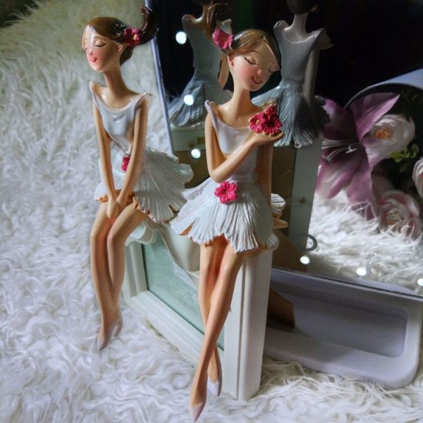 2 PCS Resin Angel Statue Craft Wedding Gift Home Decor, Style: Sitting - Image 6