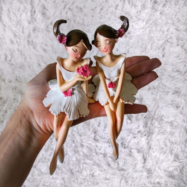 2 PCS Resin Angel Statue Craft Wedding Gift Home Decor, Style: Sitting - Image 7
