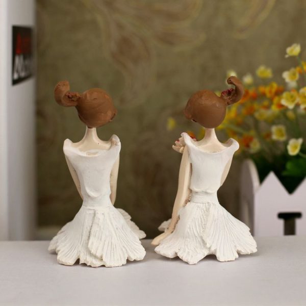 2 PCS Resin Angel Statue Craft Wedding Gift Home Decor, Style: Sitting - Image 8