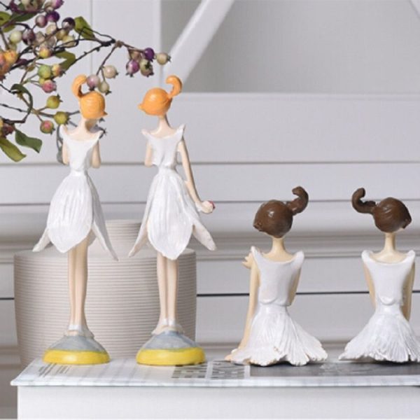 2 PCS Resin Angel Statue Craft Wedding Gift Home Decor, Style: Standing - Image 4