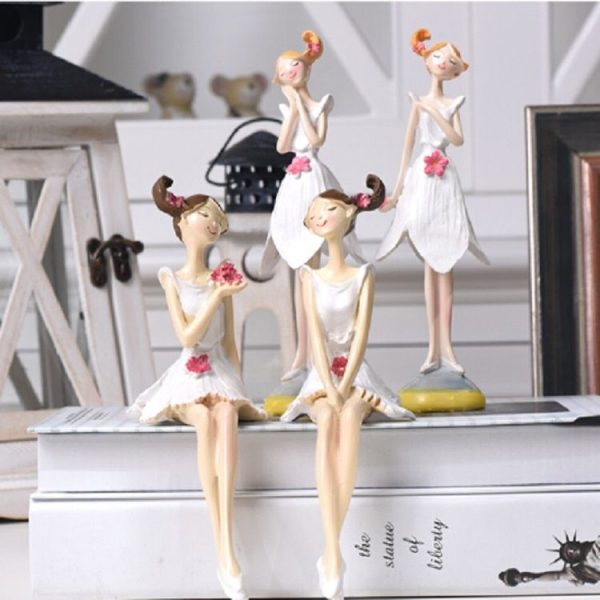 2 PCS Resin Angel Statue Craft Wedding Gift Home Decor, Style: Standing - Image 5