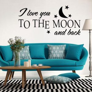 I Love You To The Moon Stars And Moon Cartoon Children Room English Rumors Wall Stickers