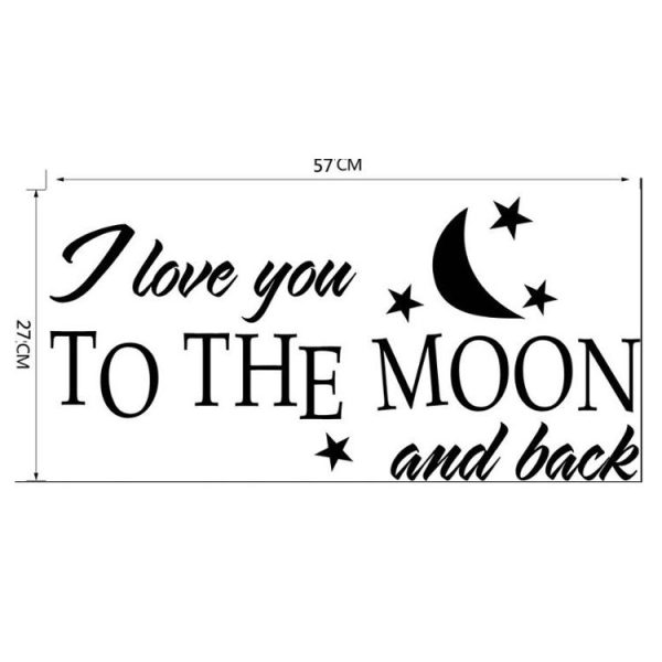 I Love You To The Moon Stars And Moon Cartoon Children Room English Rumors Wall Stickers - Image 4