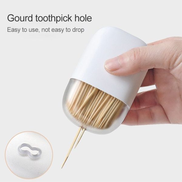 Magnetic Toothpick Holder Container Portable Toothpick Box Refrigerator Microwave Oven Household Table Toothpick Dispenser (White) - Image 3