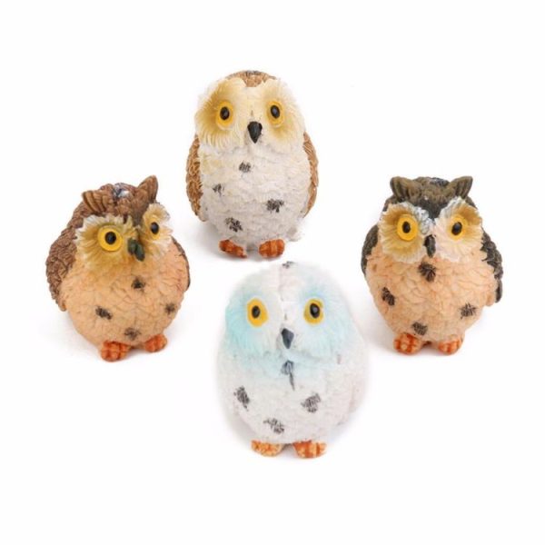 2 PCS Moss Micro Landscape Creative Resin Mini Owl Ornament, Random Color Delivery - Image 6